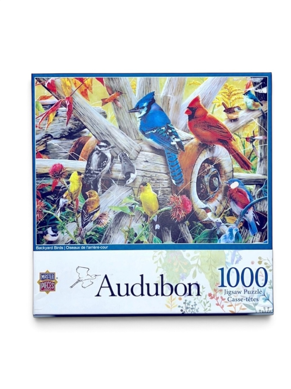 Audubon 1000 Piece Jigsaw Puzzle, Backyard Birds Fall Leaves Landscape